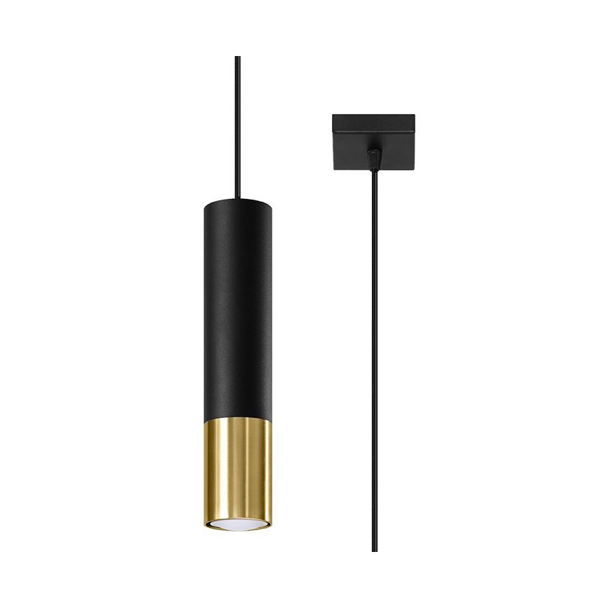 Lestenec na vrvici LOOPEZ 1xGU10/40W/230V črn/zlat