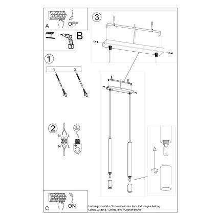 Lestenec na vrvici VIZIER 2xG9/40W/230V bela