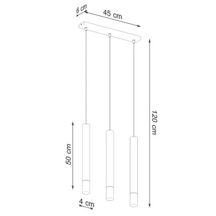 Lestenec na vrvici VIZIER 3xG9/40W/230V bela