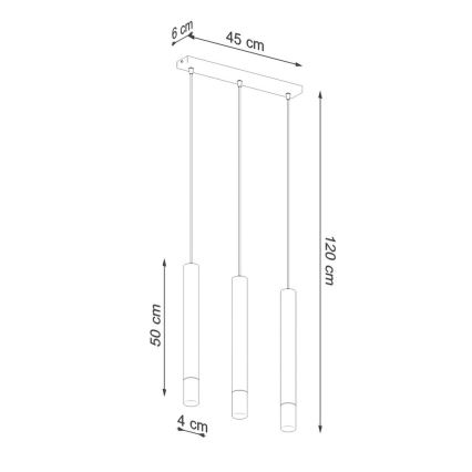 Lestenec na vrvici VIZIER 3xG9/12W/230V črna