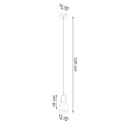 Lestenec na vrvici QUBIC 1xE27/60W/230V beton/Breza/bukev/črna