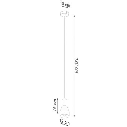 Lestenec na vrvici QUBIC 1xE27/60W/230V beton/breza/bukev