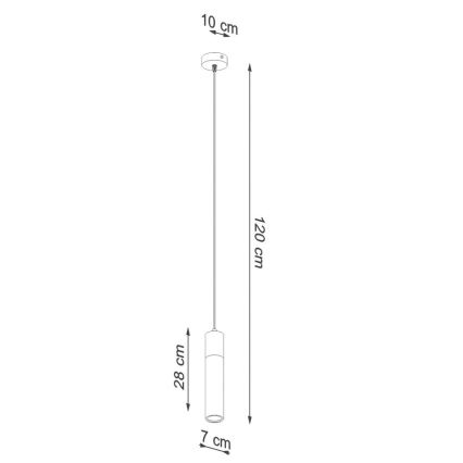 Lestenec na vrvici ZANE 1xGU10/40W/230V beton/Breza/bukev