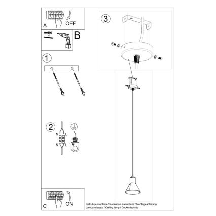 Lestenec na vrvici TAZILA 1xES111/60W/230V bela