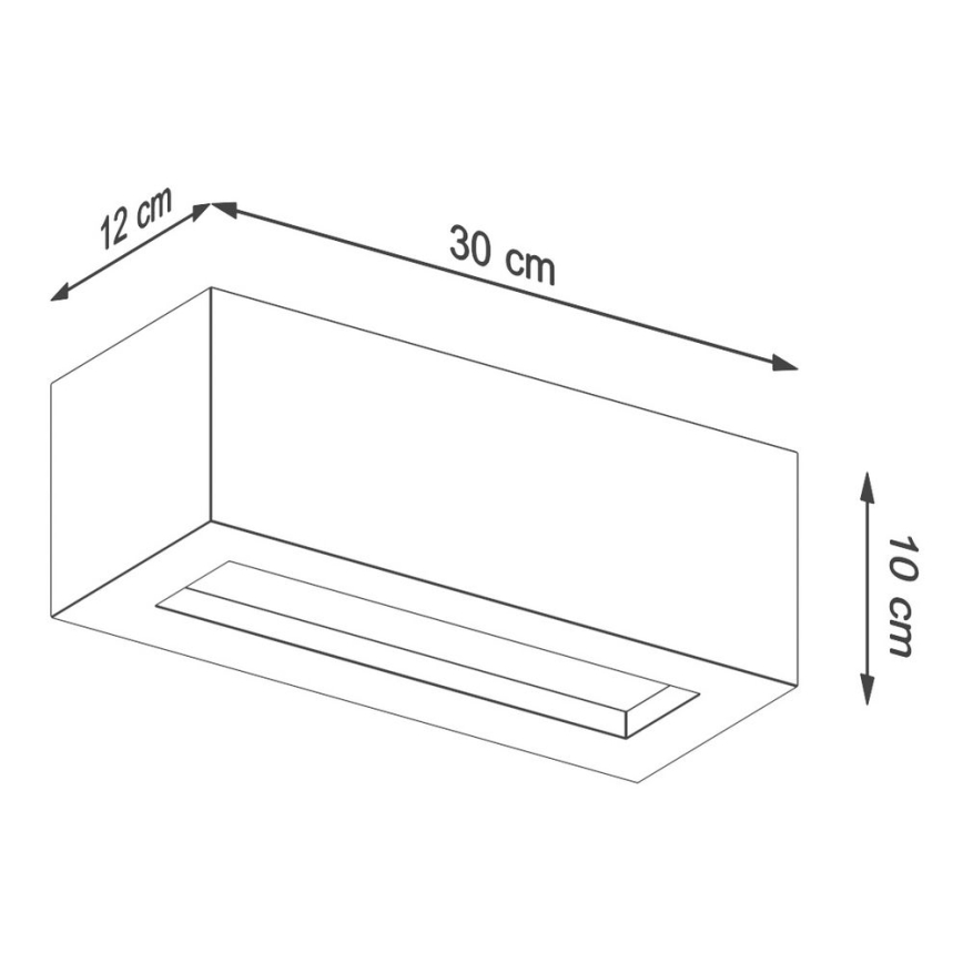 Stenska svetilka VEGA 1xE27/60W/230V 30 cm beton