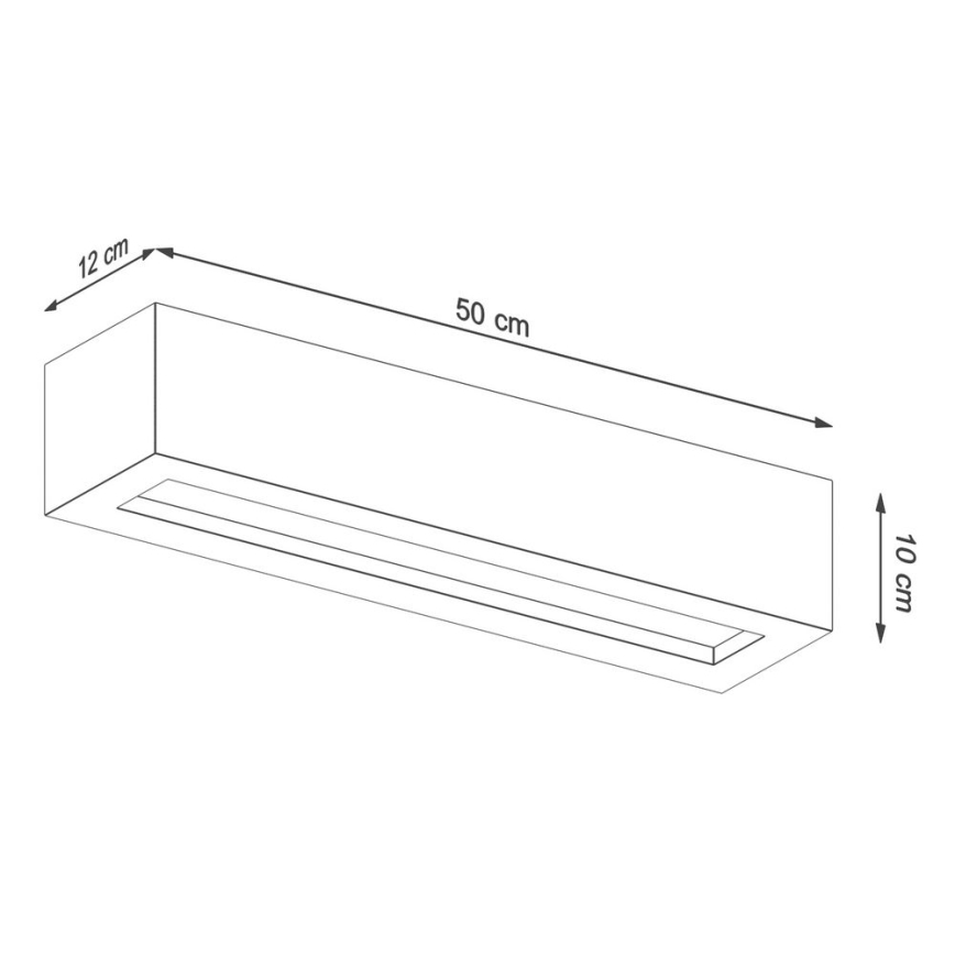 Stenska svetilka VEGA 2xE27/60W/230V 50 cm beton