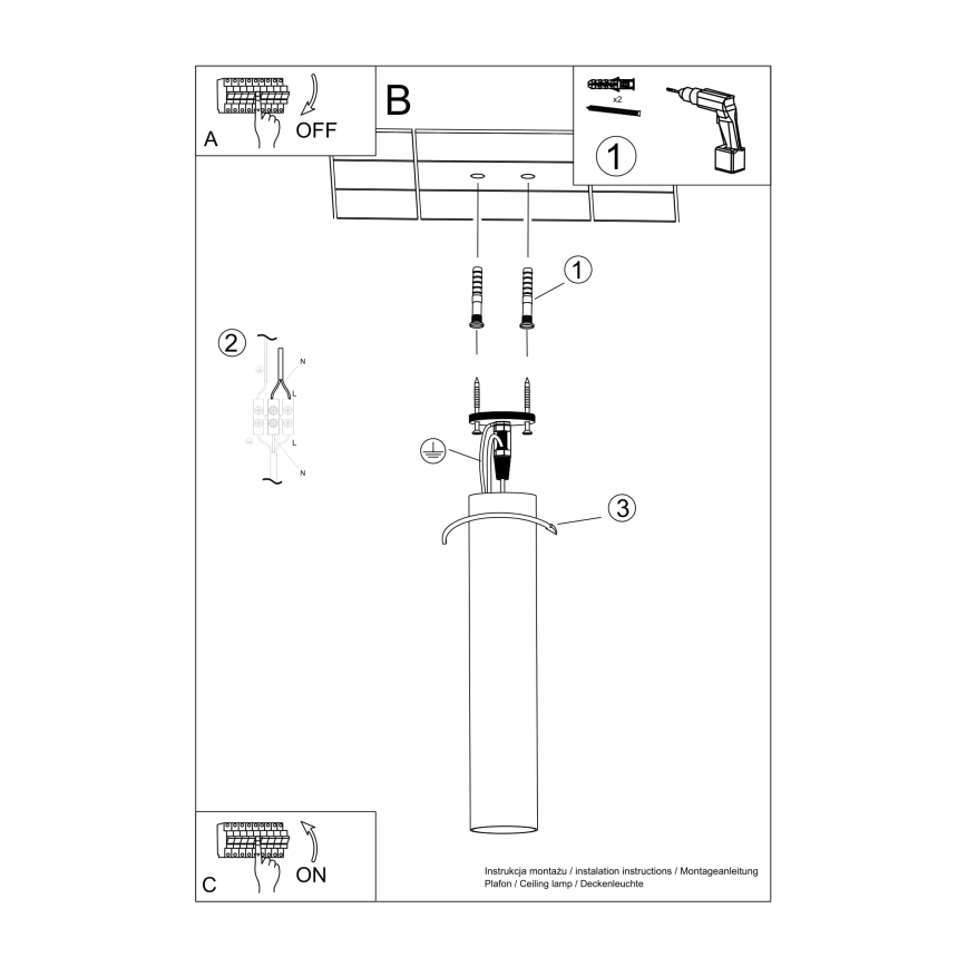 Reflektor LAGOS 1xGU10/10W/230V 40 cm črna