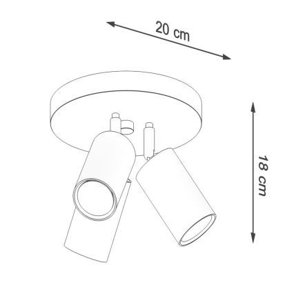 Reflektor RING 3xGU10/10W/230V bela