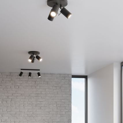 Reflektor RING 3xGU10/10W/230V črna