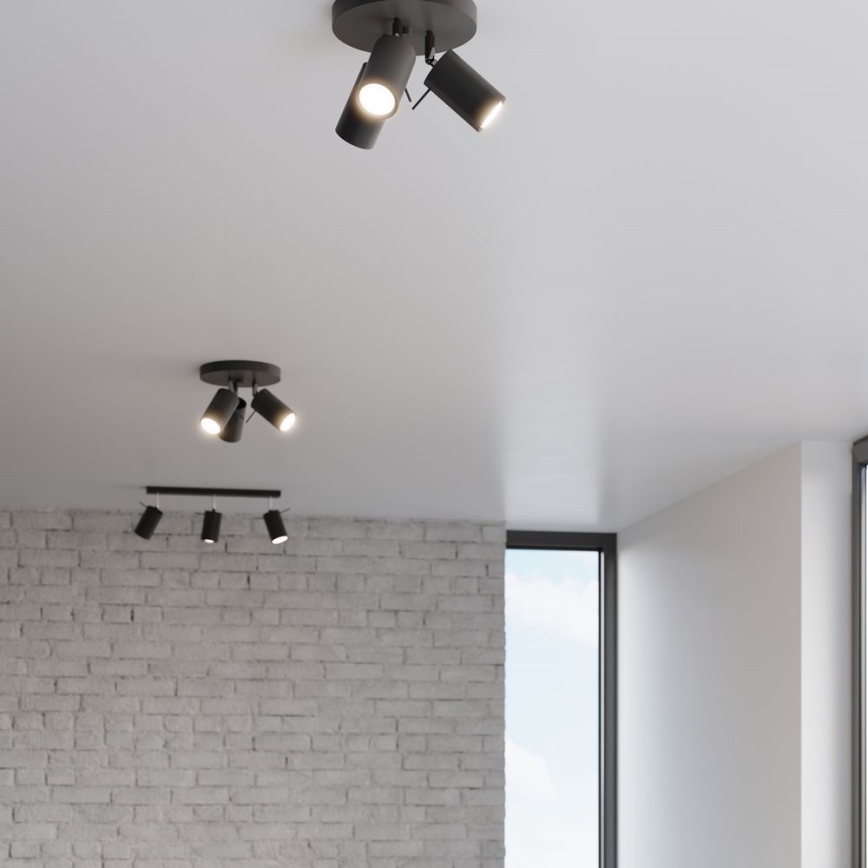 Reflektor RING 3xGU10/10W/230V črna