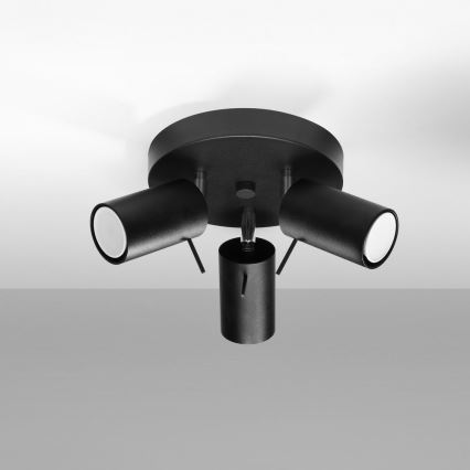 Reflektor RING 3xGU10/10W/230V črna
