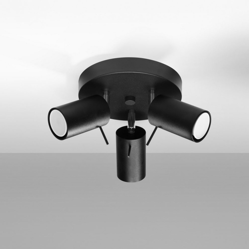 Reflektor RING 3xGU10/10W/230V črna