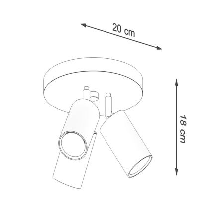 Reflektor RING 3xGU10/10W/230V črna