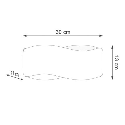 Stenska svetilka TILA 1xG9/40W/230V 30 cm bela