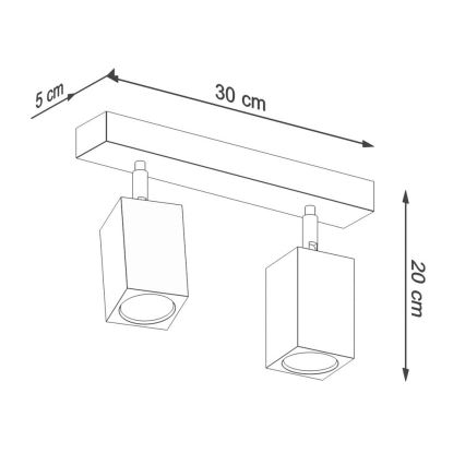 Reflektor KEKE 2xGU10/40W/230V hrast