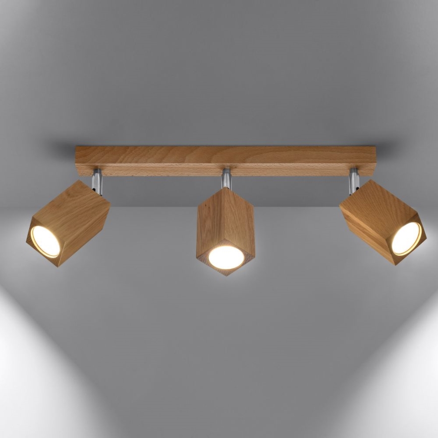 Reflektor KEKE 3xGU10/40W/230V hrast