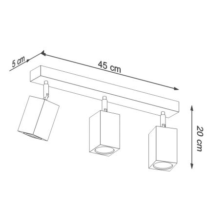 Reflektor KEKE 3xGU10/40W/230V hrast