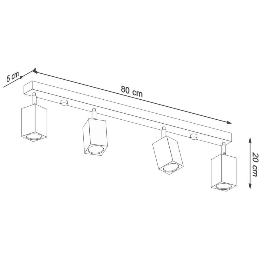 Reflektor KEKE 4xGU10/40W/230V hrast
