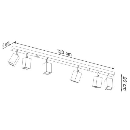 Reflektor KEKE 6xGU10/40W/230V hrast