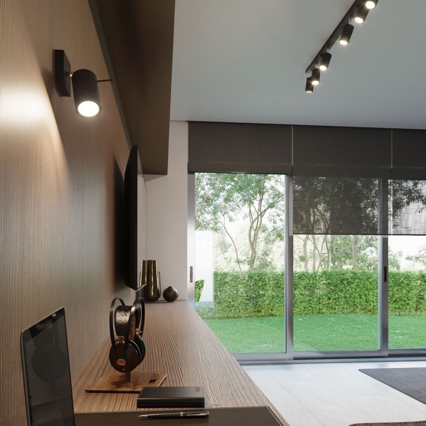 Stenski reflektor RING 1xGU10/10W/230V črna
