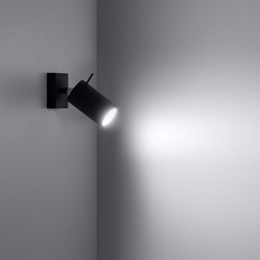 Stenski reflektor RING 1xGU10/10W/230V črna