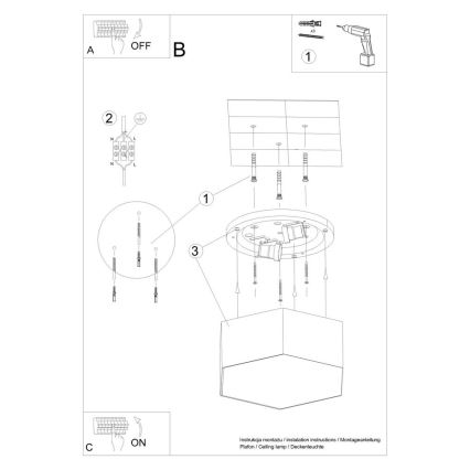 Stropna svetilka SUNDE 2xE27/60W/230V 11,5 cm črna