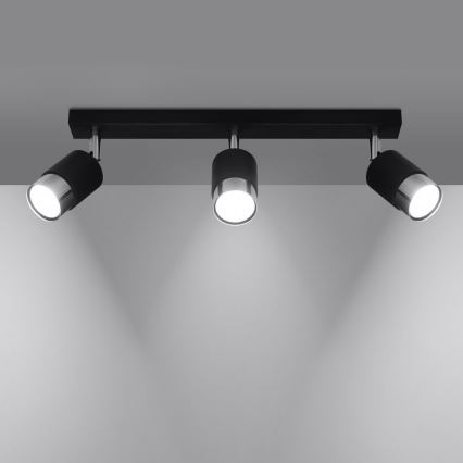 Reflektor NERO 3xGU10/40W/230V črna/sijajni krom