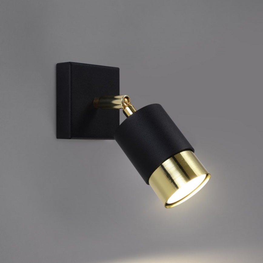 Stenski reflektor NERO 1xGU10/40W/230V črna/zlata
