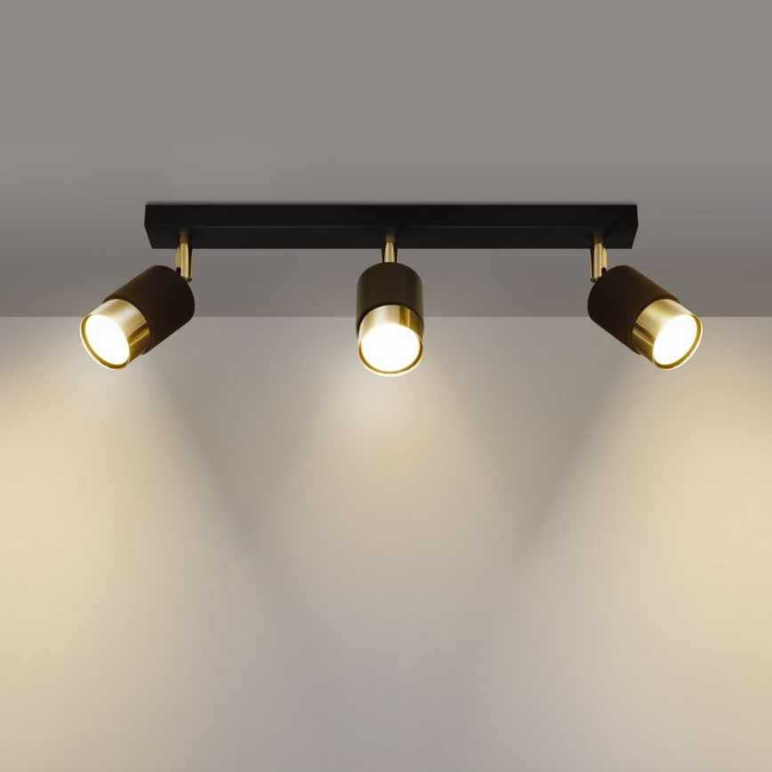 Reflektor NERO 3xGU10/40W/230V črna/zlata