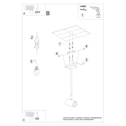 Lestenec na drogu NORANO 1xGU10/40W/230V črn