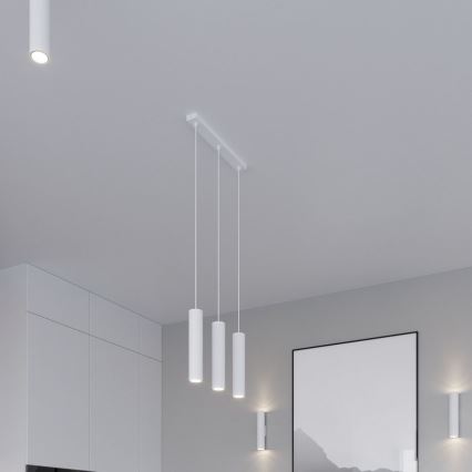 Lestenec na vrvici LAGOS 3xGU10/10W/230V bela