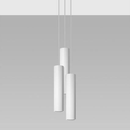 Lestenec na vrvici LAGOS 3xGU10/10W/230V bela