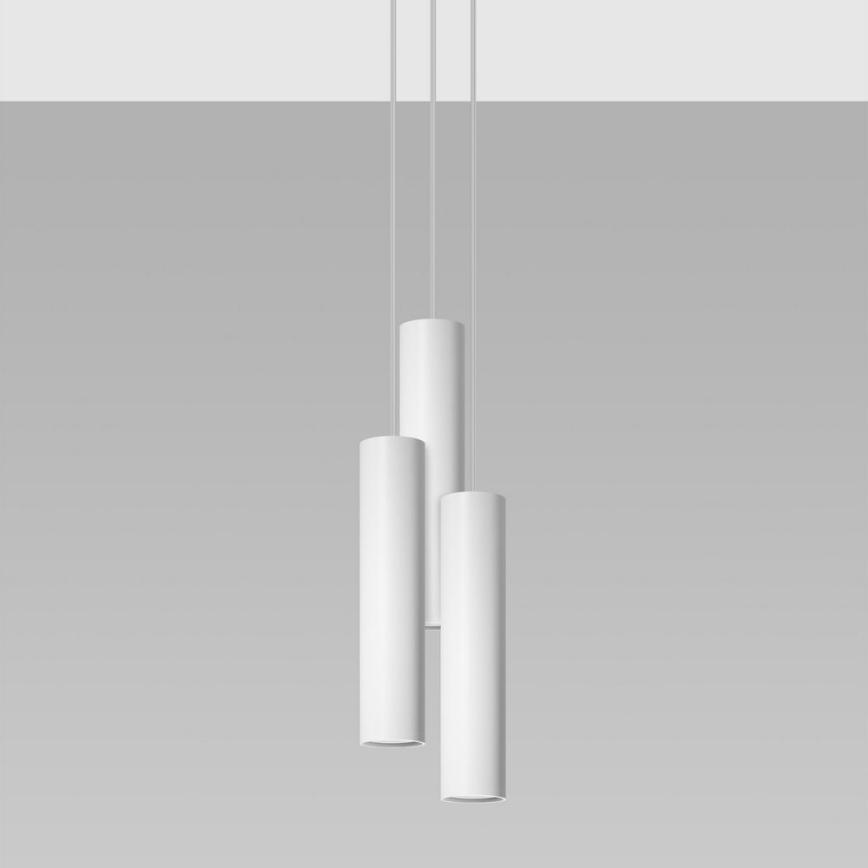 Lestenec na vrvici LAGOS 3xGU10/10W/230V bela