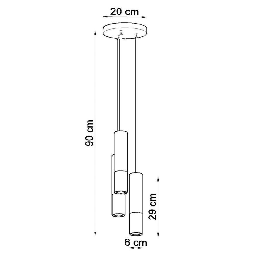 Lestenec na vrvici LAGOS 3xGU10/10W/230V bela