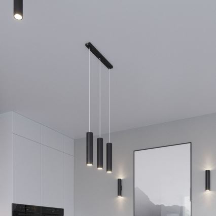 Lestenec na vrvici LAGOS 3xGU10/10W/230V črna