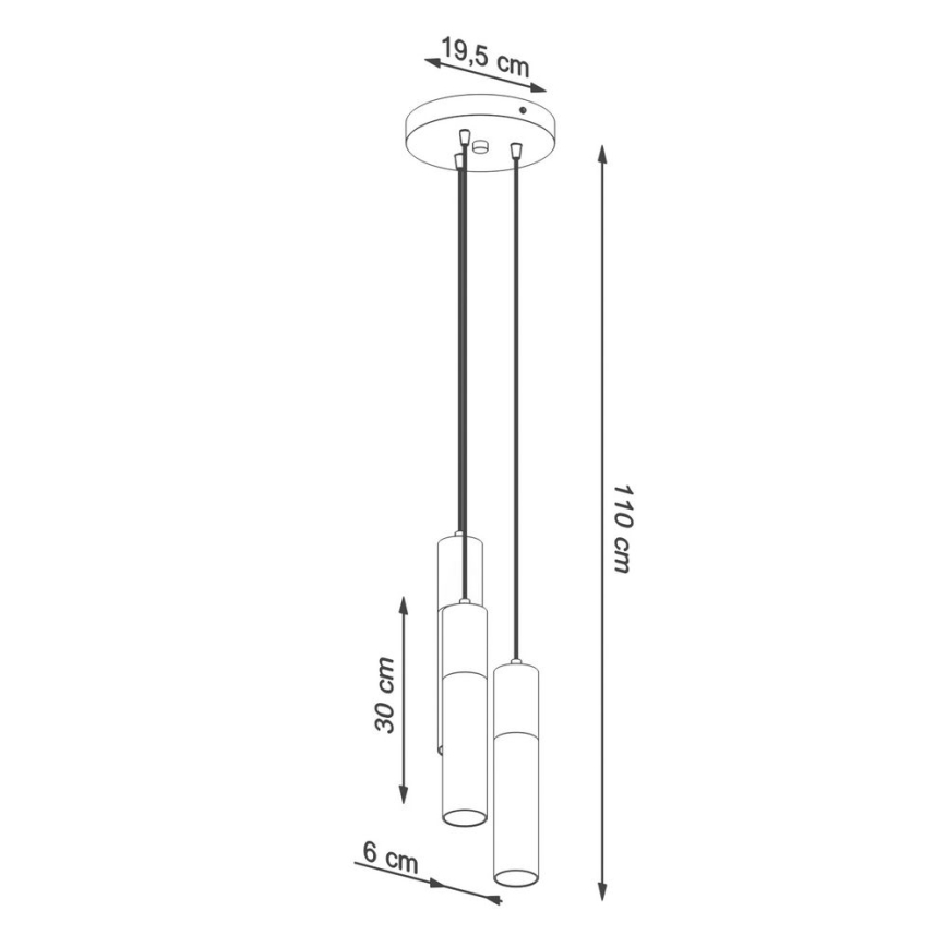 Lestenec na vrvici BORGIO 3xGU10/40W/230V beton/kovina bela
