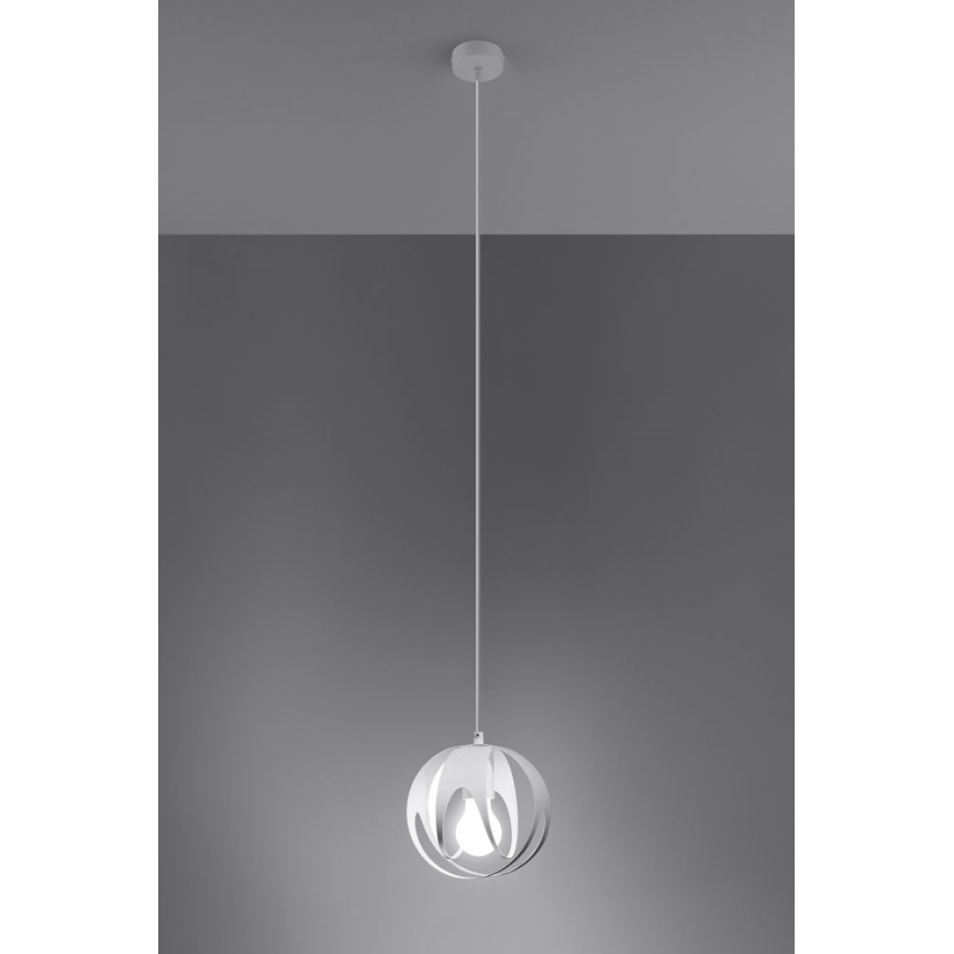 Lestenec na vrvici TULOS 1xE27/60W/230V bela