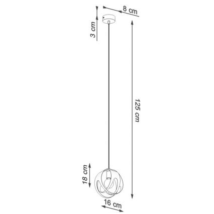 Lestenec na vrvici TULOS 1xE27/60W/230V bela