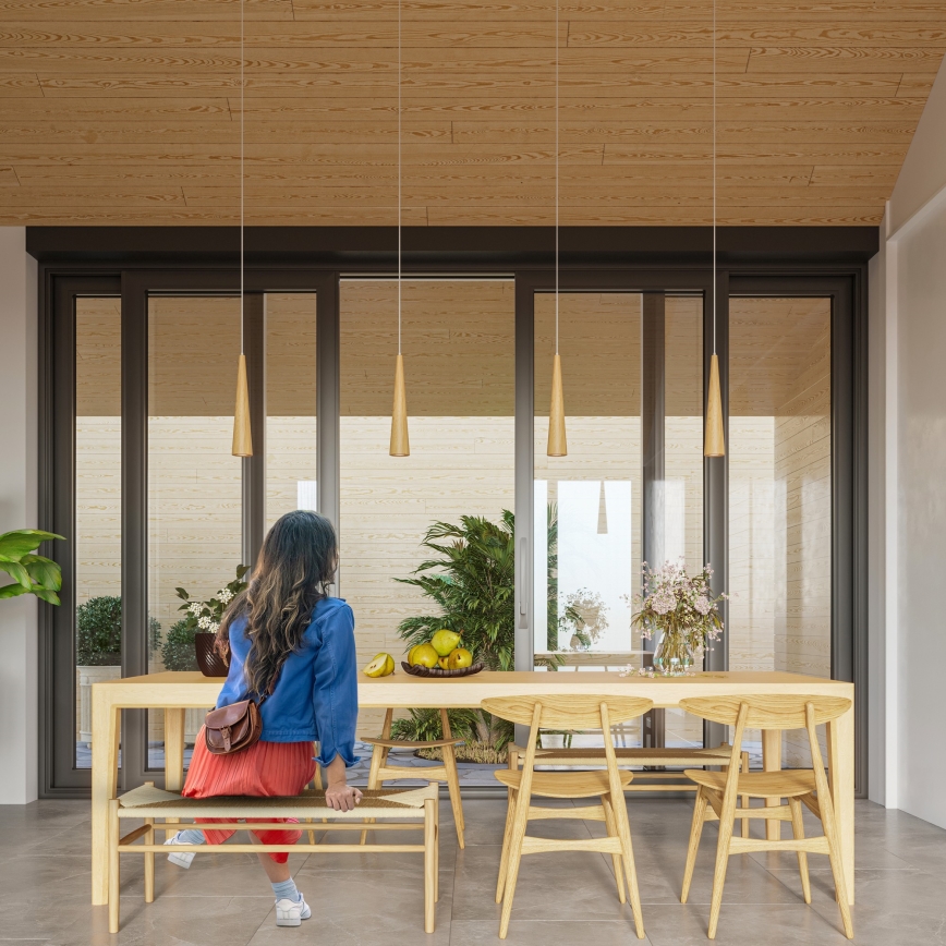 Viseči lestenec SULA na kablu 1xGU10/10W/230V, premer 8 cm, bež