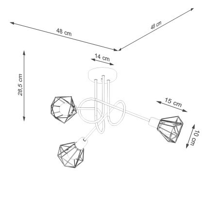 Lestenec na drogu ARTEMIS 3xE14/40W/230V črna