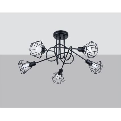 Lestenec na drogu ARTEMIS 5xE14/40W/230V črna