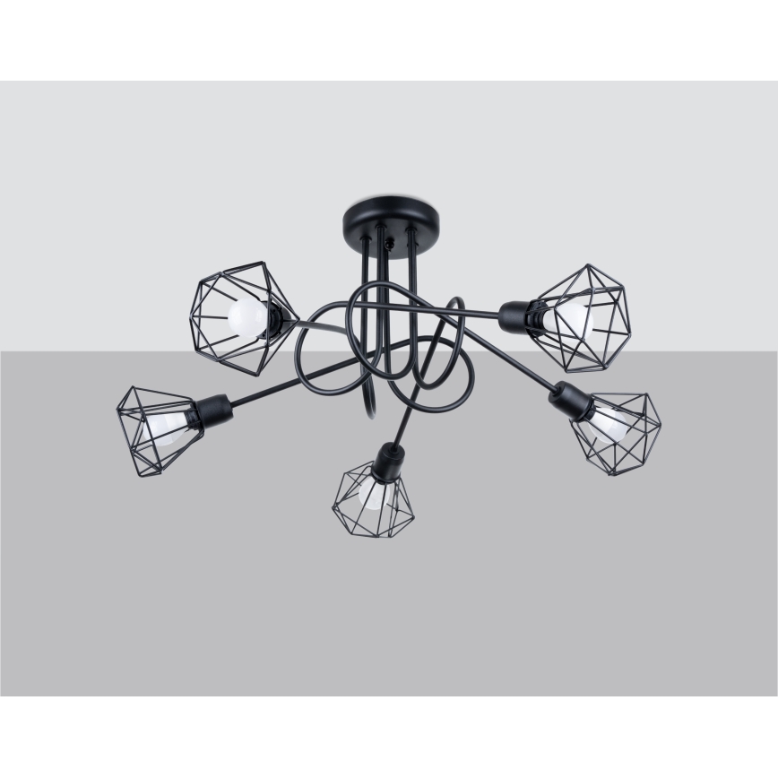 Lestenec na drogu ARTEMIS 5xE14/40W/230V črna