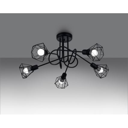 Lestenec na drogu ARTEMIS 5xE14/40W/230V črna