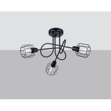 Lestenec na drogu BELUCI 3xE14/40W/230V črna