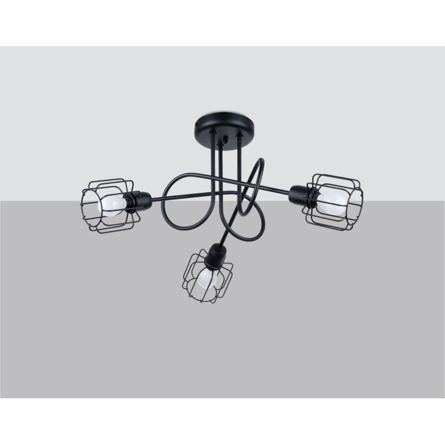 Lestenec na drogu BELUCI 3xE14/40W/230V črna