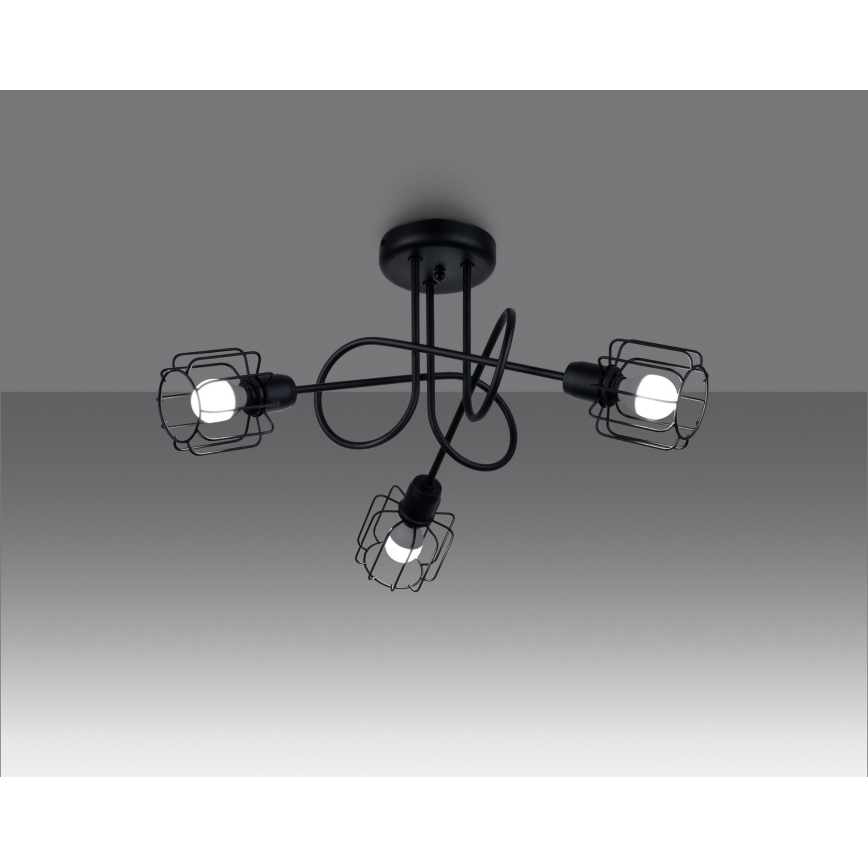 Lestenec na drogu BELUCI 3xE14/40W/230V črna