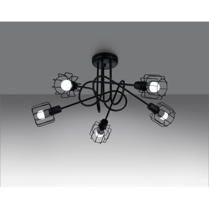 Lestenec na drogu BELUCI 5xE14/40W/230V črna