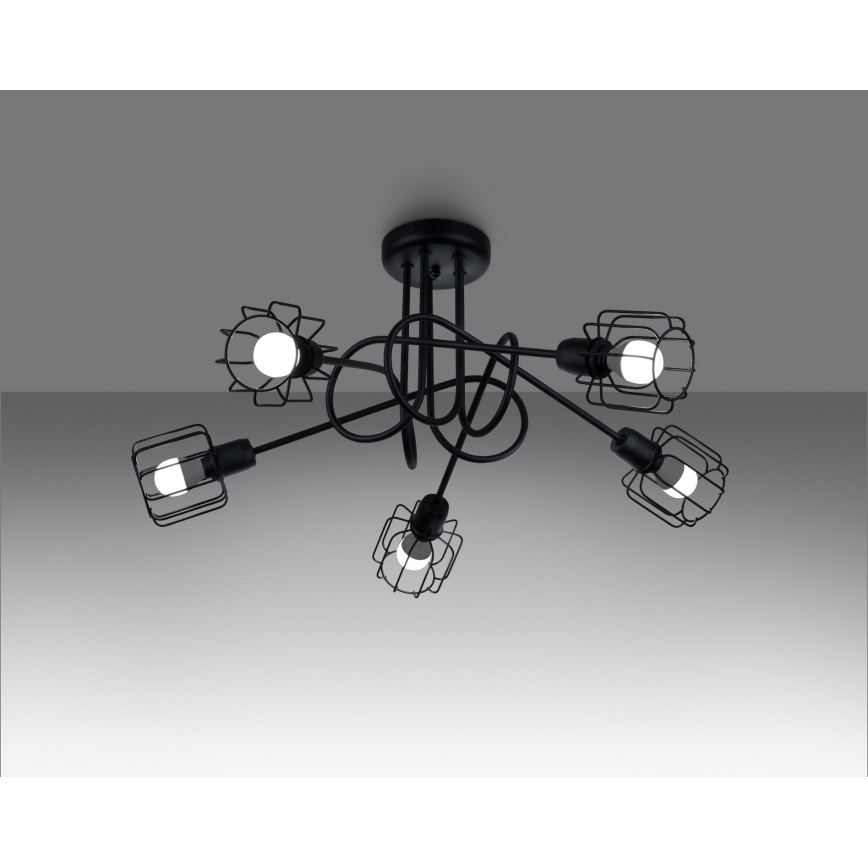 Lestenec na drogu BELUCI 5xE14/40W/230V črna