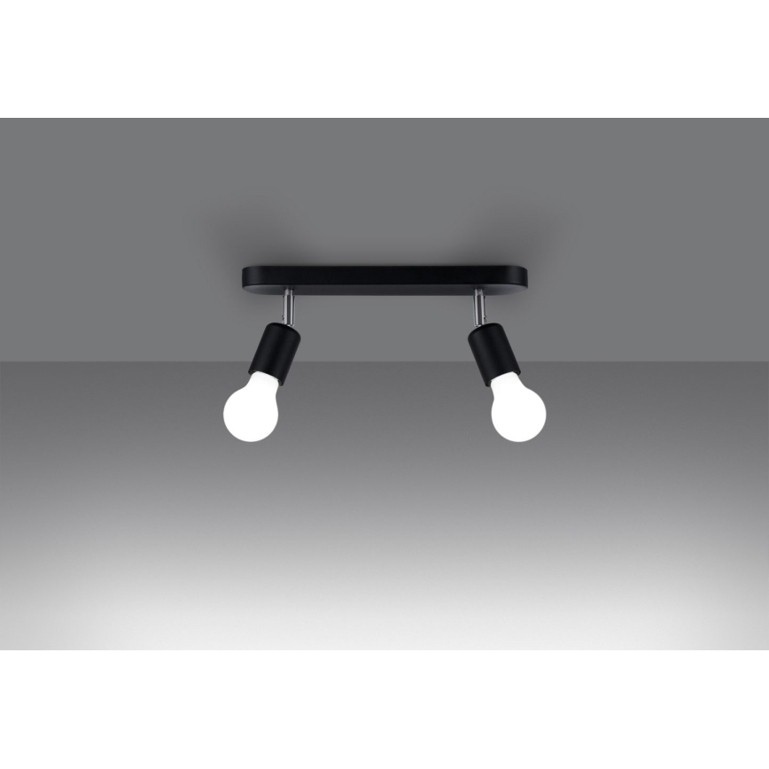 Reflektor FORNES 2xE27/60W/230V črna