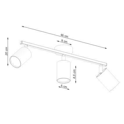 Reflektor LEMMI 3xGU10/40W/230V bela